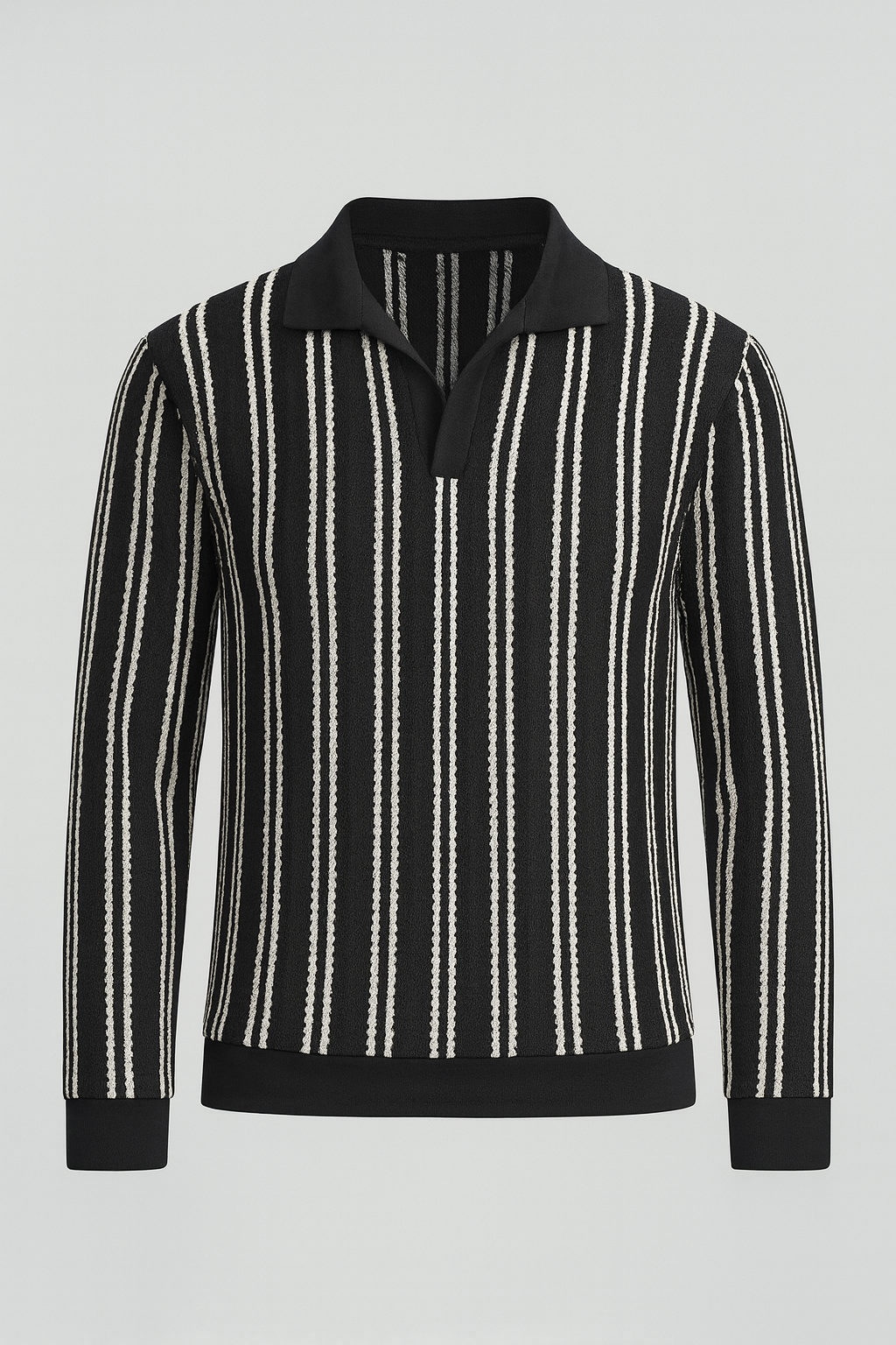Shirt Black with White Stripes